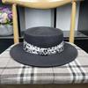 New French flat top top hat women's Korean summer travel fashion straw sun hat sunscreen shade straw hat