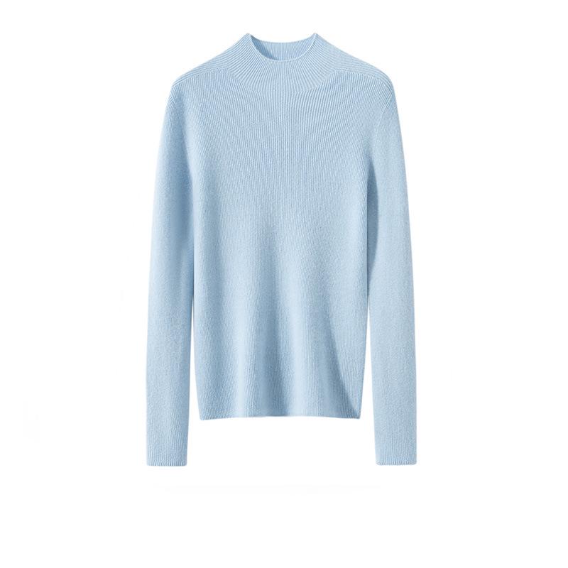 Women's Thick Warm 100% Pure Cashmere Short Slim Fit Half Turtleneck Sweater - Perfect Layering Piece