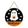 Halloween Door Decoration Halloween Wreath Cute Pumpkin Hanging Welcome Sign Wooden Home Decoration