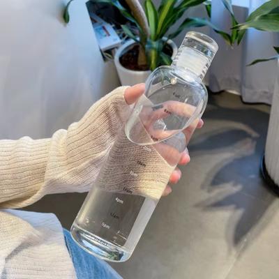 Instagram Style Time Graduated Cup, Car Mounted Transparent Plastic Cup, Creative Portable Large Capacity Internet Famous Water