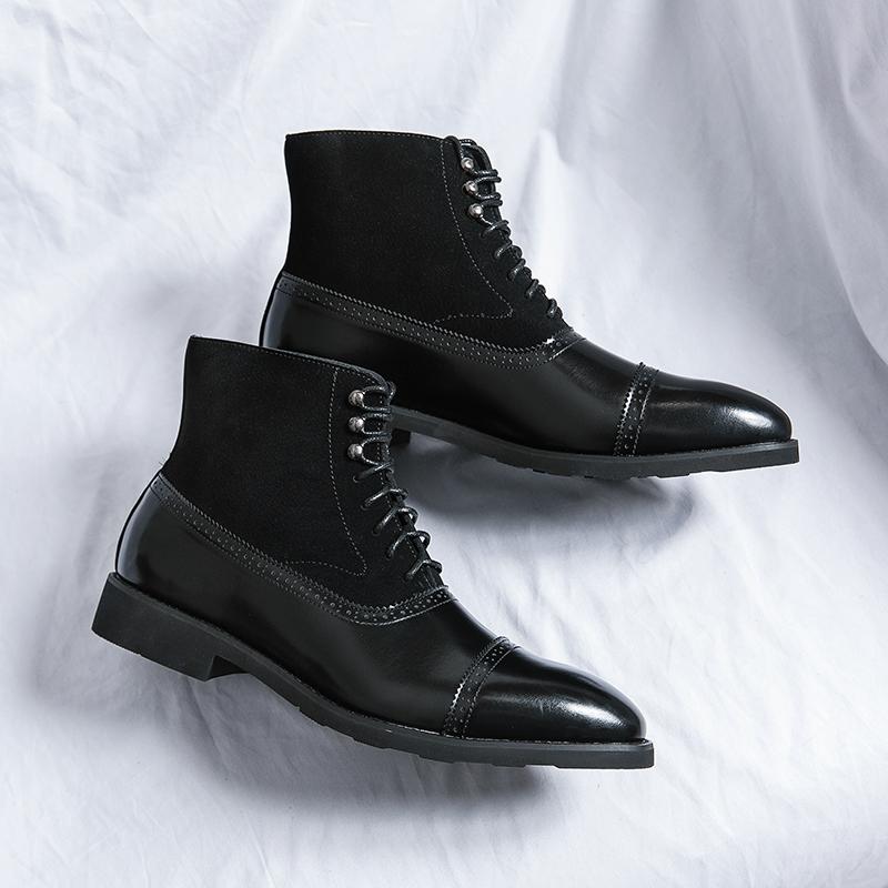 Fashion Winter Hot Selling Men's Chelsea Boots Pointed British Style Business Short Boots Men's High Top Casual Shoes Classic Brown