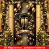 2D Flat 2D Flat - 2D Flat 2D Flat - 2D 1pc New Year Design 90Cm X 180Cm 35.4in X 70.8in Made with Gold Balloons Theme For Decor Wall
