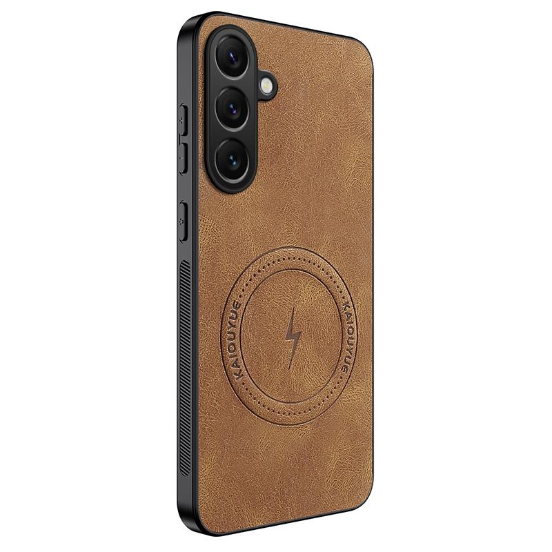 For Samsung Galaxy A57 5G Magnetic Case WANLONFENG SD1 Series Nappa Texture PC TPU Phone Cover