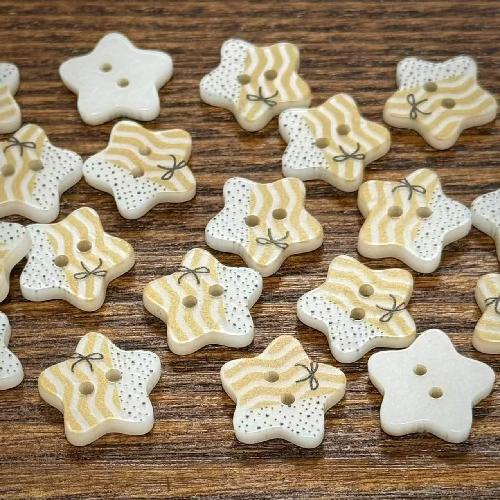 Cartoon Striped Plaid Star Button Korean Handmade Journal DIY Craft Sewing Accessory Clothes Apparel Sewing Supplies