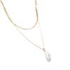 Irregular Pearl Pendant Layered Necklace Fashionable Gold Choker Women Elegant Multi-layer Jewelry