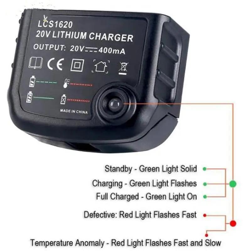 Lithium Battery Charger For Black&Decker 10.8V 14.4V 18V 20V Serise LBXR20 Electric Drill Screwdriver Battery Charging Tool