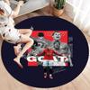 CR7 Runder Teppich, Teppich für Wohnzimmer Schlafzimmer Sofa Spielzimmer Dekoration, Rutschfeste Bodenmatte