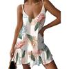 YYFS Women's Fashion Summer Spring Solid Color Print Sleeveless V-Neck Loose Waistline Casual Dresses