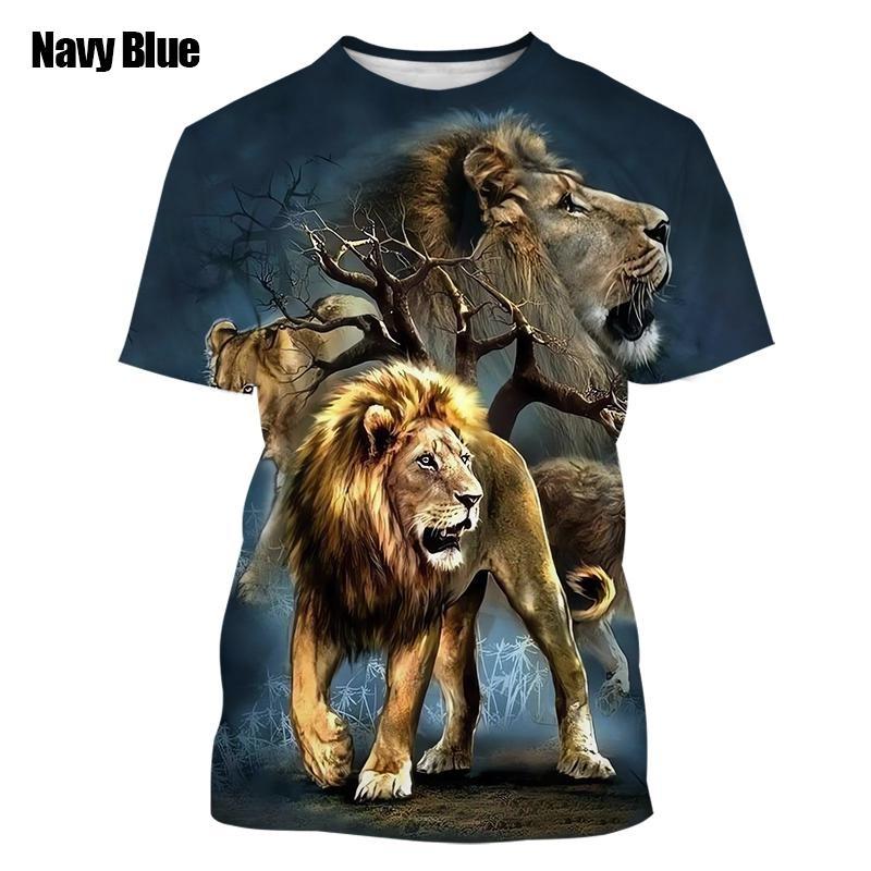 New Fashion 3d Lion Print Designed Tops T Shirt Men Women Casual Harajuku Short Sleeve T-Shirt Short Sleeves