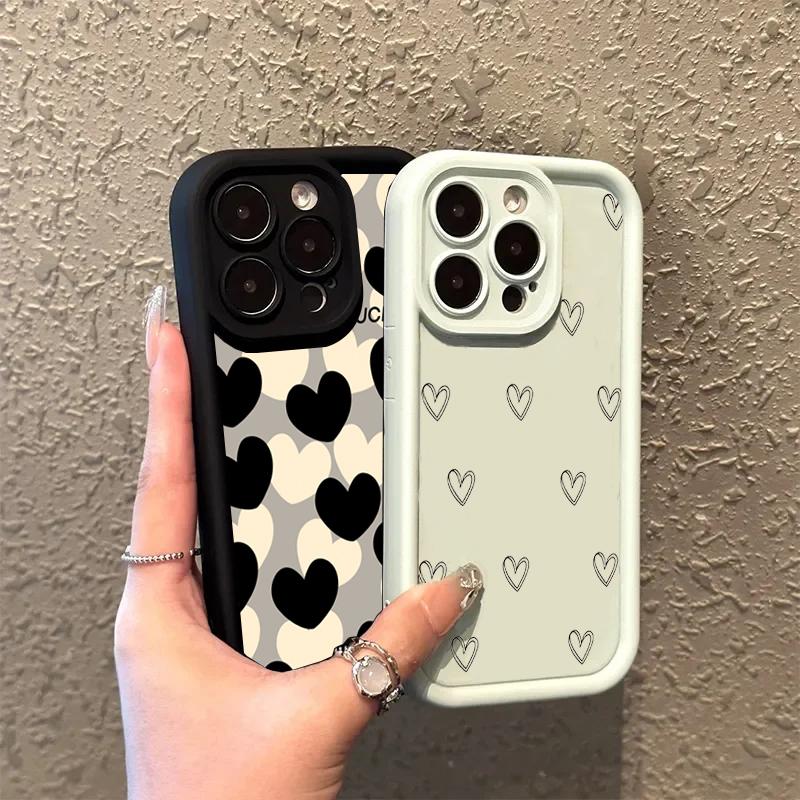 Süße Liebesherz Handyhülle Für iPhone 16 Pro Max 15 Pro 11 12 13 14 16E XS X XR 7 8 Plus SE 2020 Stoßfeste Silikon Weiche Hülle