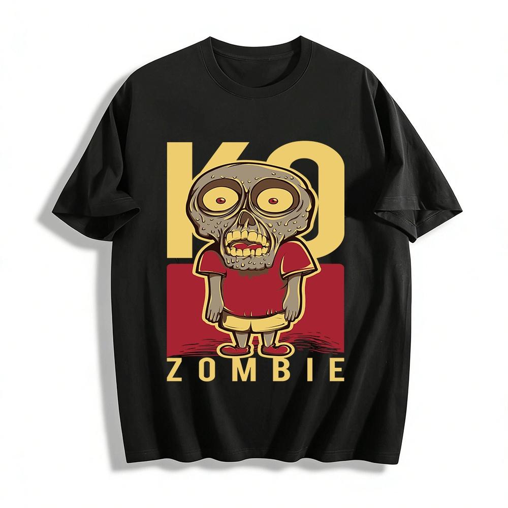 KO Zombie Print Short Sleeve T-shirt Trendy Street Style Casual Top Pure cotton T-shirt XXS