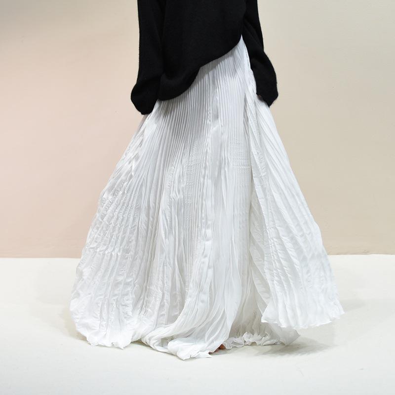 2025 Eleganter Chiffon-Midikleid mit 6 Meter breitem Saum für Damen, A-Linie, für Frühling/Sommer