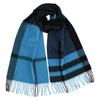 JILL STUART Women's Cashmere Check Scarf (60115019C) in Turquoise (approx. 30cm wide x 180cm long)