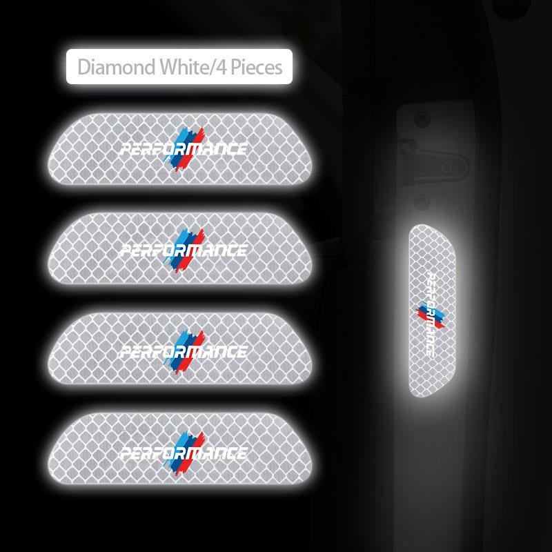 FA44Pcs Car Night Reflective Safety Warning Stickers For BMW X1 X2 X3 X5 X4 X6 X7 G30 G20 G32 G11 G12 F40 F30 F20 F10 F34 F07 F44