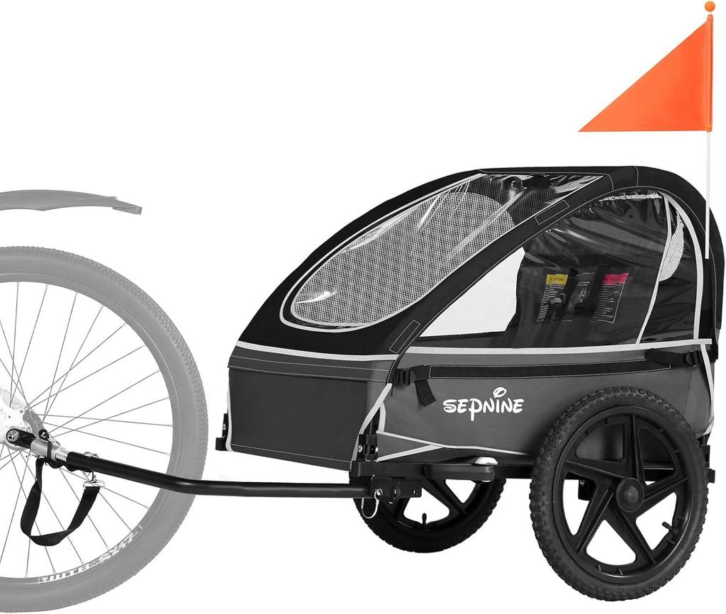 Sepnine BT609S Black Quick-folding Bicycle Trailer with Safety Belt, Suitable for Children and Pets, Convenient for Travel and Travel