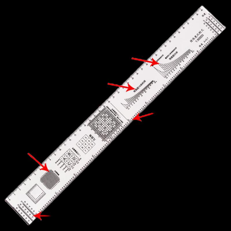 Topography Map Coordinate Ruler Set