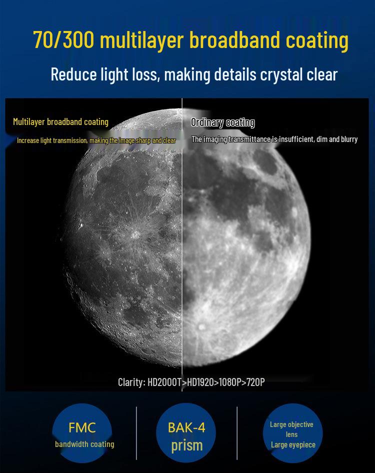 F30070M High Power Kids' Telescope with Finder Scope for Moon Watching