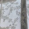 White Lace Embroidery Voile Curtains with Rod Pockets Pulling Curtain for Living Room Bedroom Kitchen 150cm