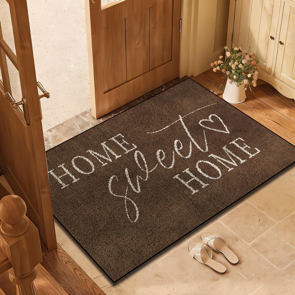 1 Stück Willkommensmatte 'Home Sweet Home' mit Buchstabenmuster und Herz-Akzenten, Geeignet für Innen- und Außentüren, Wohnzimmer, Schlafzimmer