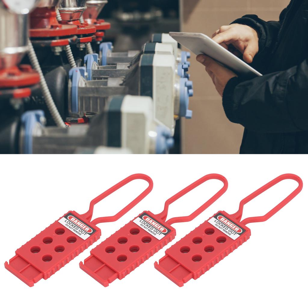 3PCS 6 Holes Tagout Hasps Electrical Insulation Lockout Hasp for Shutdown Maintenance 9mm Hole Diameter