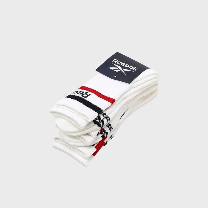 Logo Mix Crew Socks 3-Pack - White