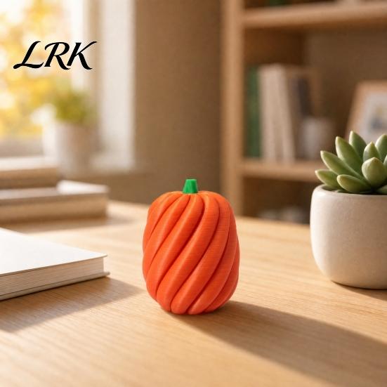 Halloween Pumpkin Decoration 3D Printed Ornament, Portable Decompression Toy, Spiral Rotation Design Toy Stress Relief Puzzle Model for Kids