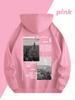 Men's Fashion Graphic Hoodie - Casual and Breathable with Kangaroo Pocket, Drawstring, Black with White Print