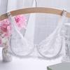 Sexy Lace Bra with Shoulder Strap Breathable Seamless Fit Hollow Out Bralette Push-up Bra Embroidery
