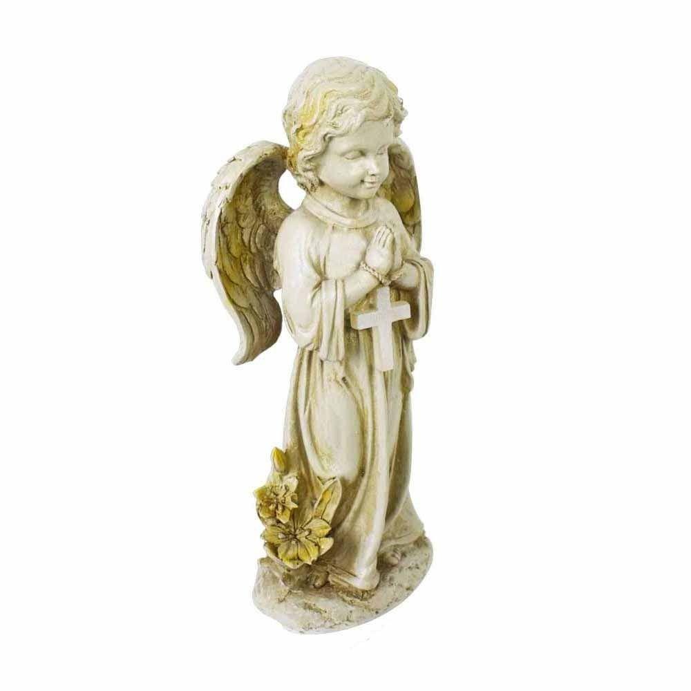 Praying Pose Resin Praying Angel Figurine Solar Powered Memorial Angel Porch Decoration