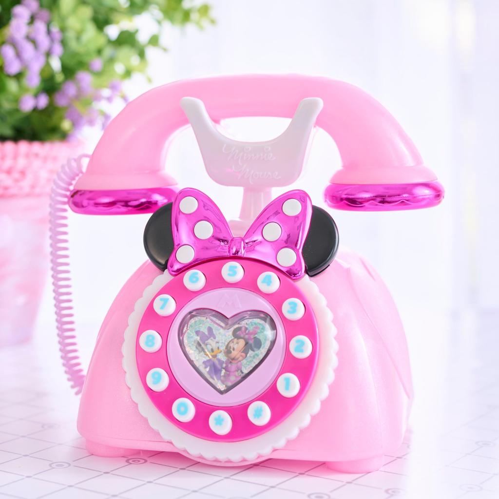 Just Play Disney Junior Minnie Mouse Ring Me Rotary Style Cell Phone with Lights and Sounds, Pink, Ages 3+