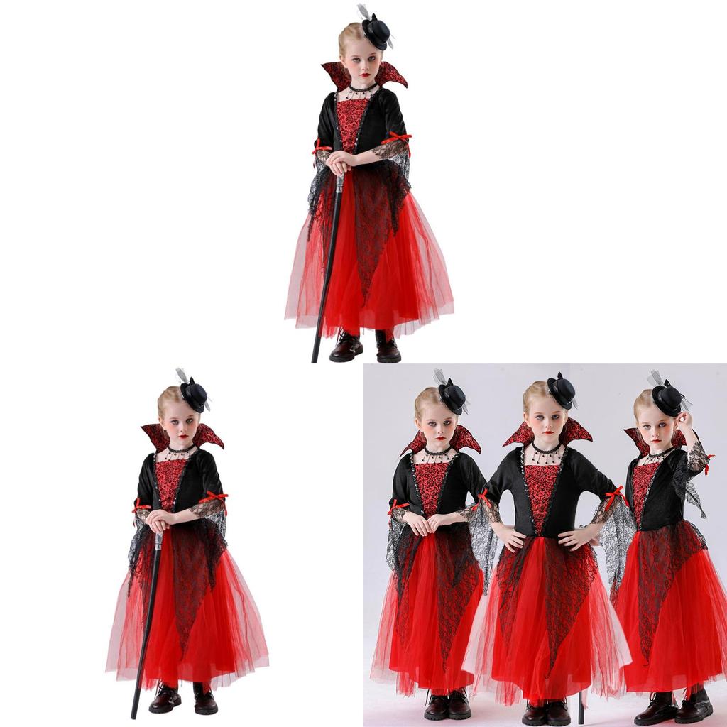 Halloween Costume Children Vampire Demon Witch Princess Dress For Stage Play