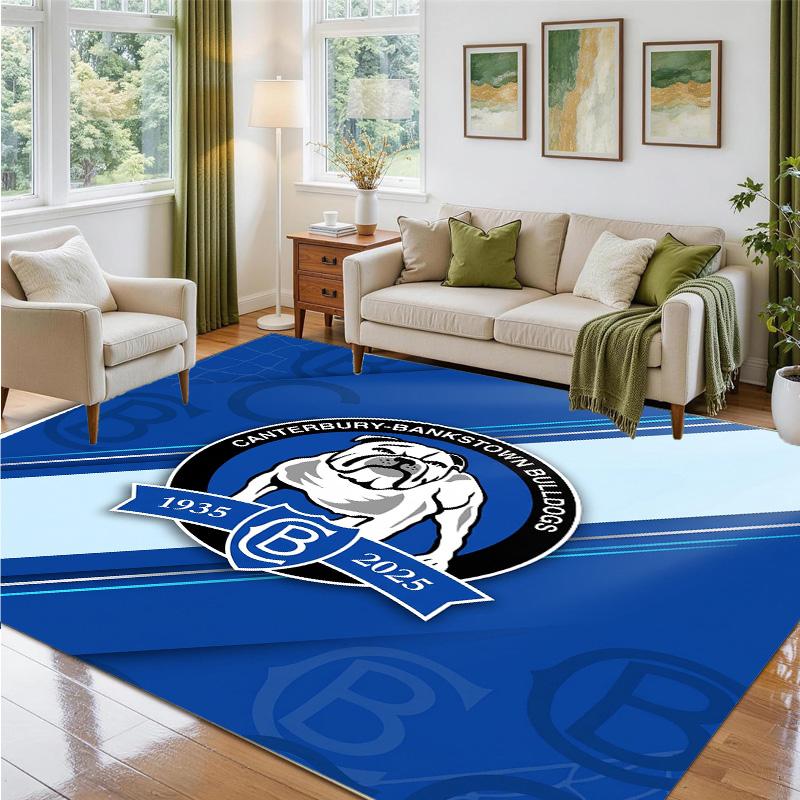 Canterbury-Bankstown Bulldogs Design Crystal Velvet Rug Soft Decorative Mat for Bedroom Entrance