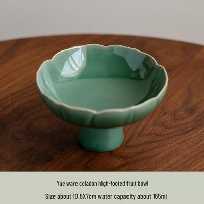 Roter Punkt Seladon Keramik Hochfuß Obstschale