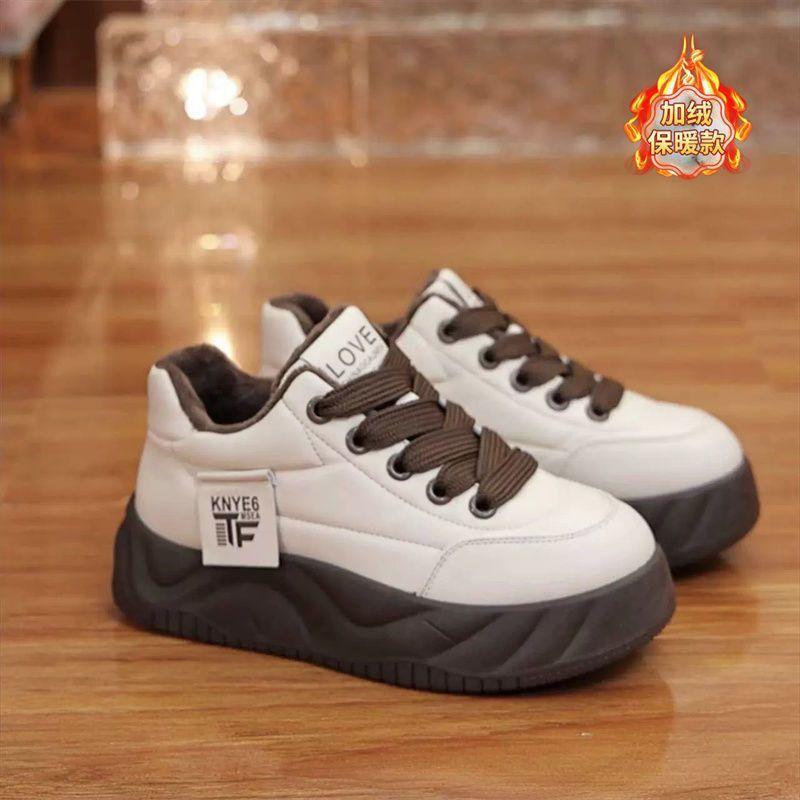 Cotton thick-soled heightening velvet warm casual women's bread shoes 2025 winter new versatile Korean version cotton shoes women