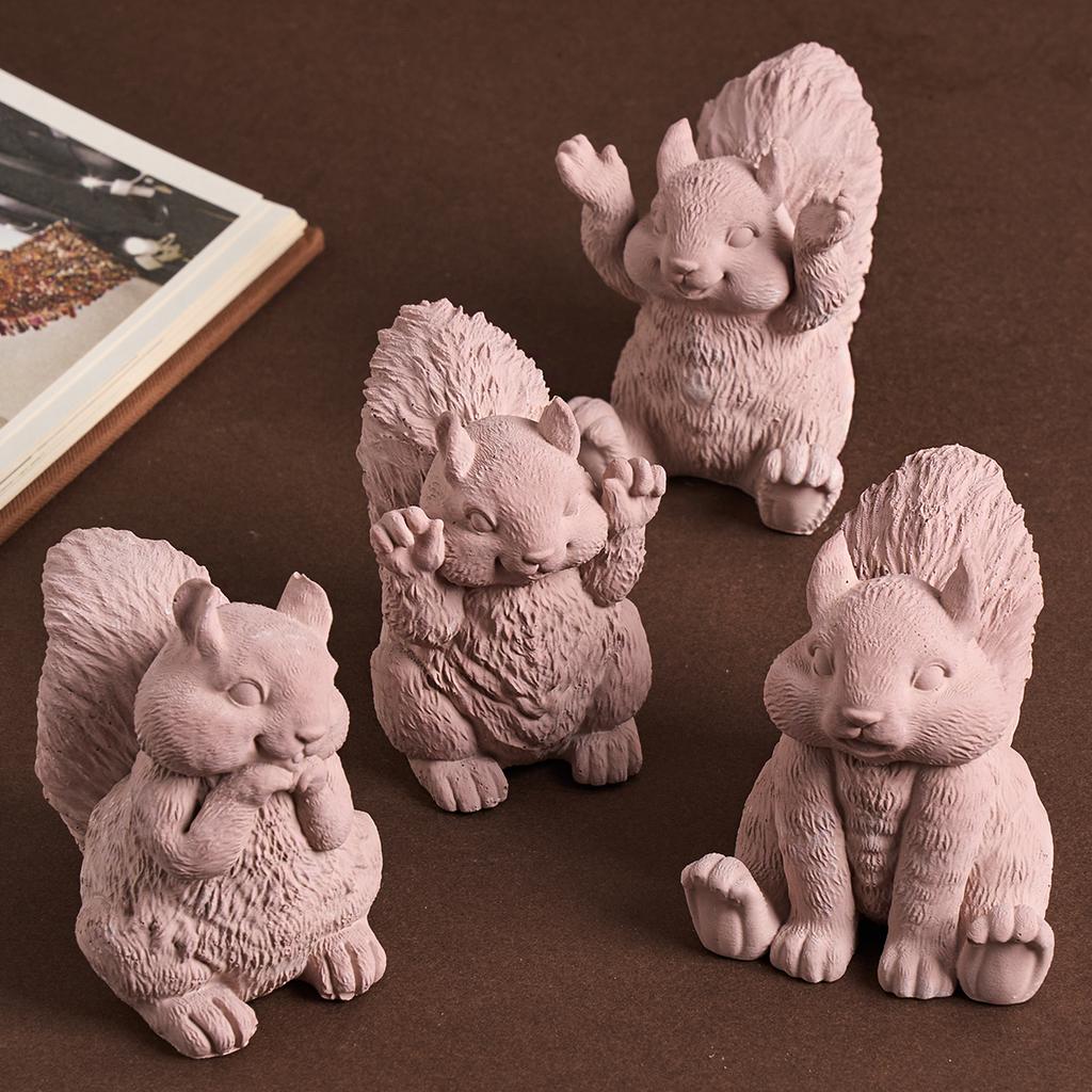 3D Squirrel Candle Mold DIY Cute Animal Craft Making Tool Aromath Soap Plaster Resin Silicone Casting Molds Home Decor Art Gifts
