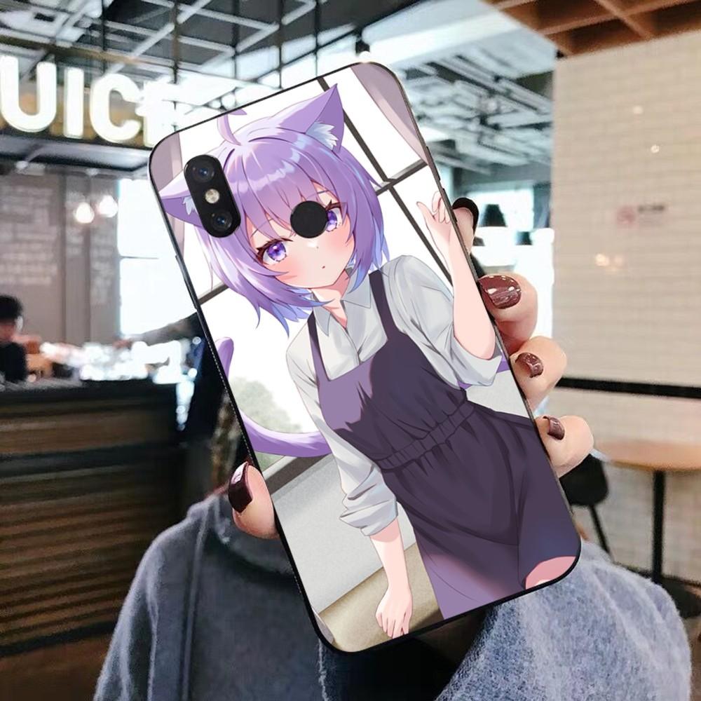 Kawaii Nekomata Okayu Phone Case For Xiaomi Mi 5X 8 9 10 11 12 lite pro 10T PocoX3pro PocoM3 Note 10 pro lite