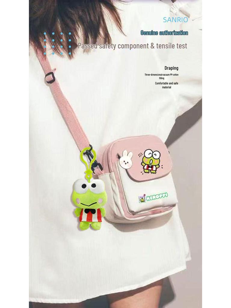 Genuine Sanrio Keroppi Plush Backpack Pendant & Keychain