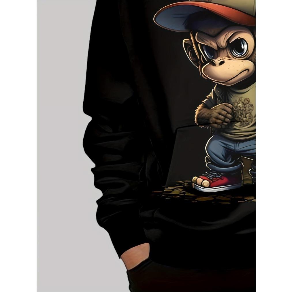 Boys' fashionable 3D printed casual pullover, spring and autumn long sleeved sportswear, boys' outdoor hoodie