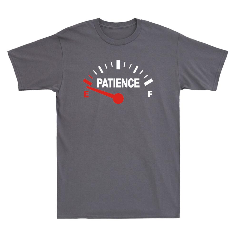 Patience Low Funny Out Of Energy Graphic Unisexs Cotton Short Sleeve Tshirt Black
