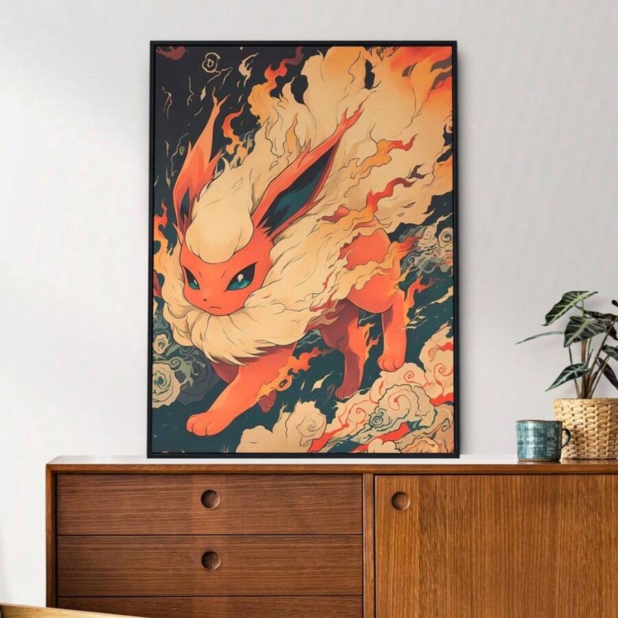 Anime Pokemon Raichu Mewtwo Flareon Jolteon Posters Wall Art Prints Living Room Decor Canvas Painting Home Kids Gift Unframed