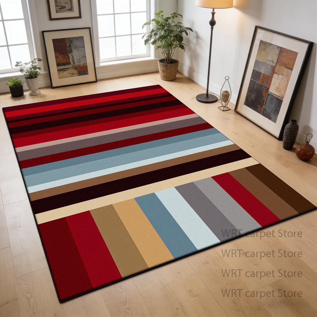Fashion Simple Style Geometric Carpet Home Decoration Bedroom Study Fluffy Washable Rug Living Room Big Size Non-slip Foot Mat