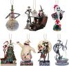 The Nightmare Before Christmas Decoration 7 Pieces Acrylic Cute Jack and Sally Christmas Tree Pendants 7-piece Set