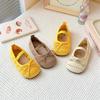 One-word belt woven bag head mesh shoes 2025 summer new Korean version of girls bow princess shoes with skirt sandals
