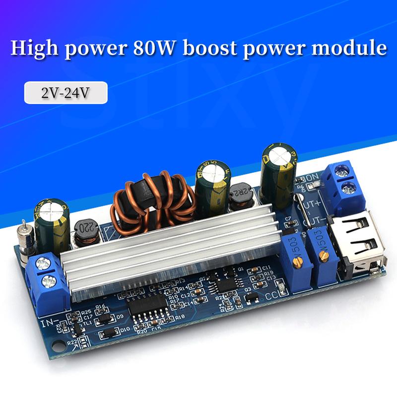 1/5/10Pcs DC DC Boost Converter 2-24V to 3-30V 4A 80W CC CV Regulated Power Supply Module 3.7V 6V 9V 12V USB