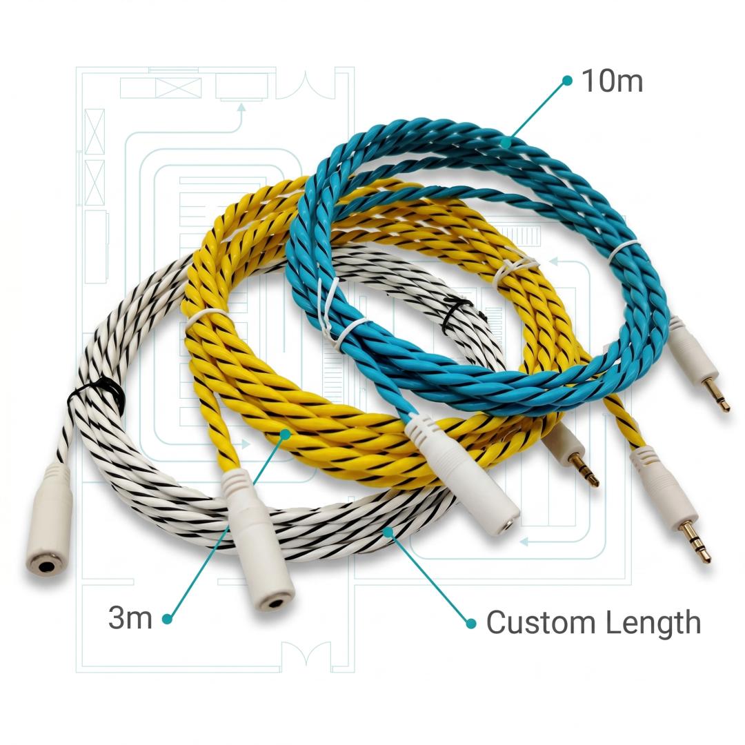 Custom TCP Smart Liquid Detection Sensor White Spiral 4mm Cable High Sensitivity Response Under 3s for HVAC Leak Sensing Liquid leak detection