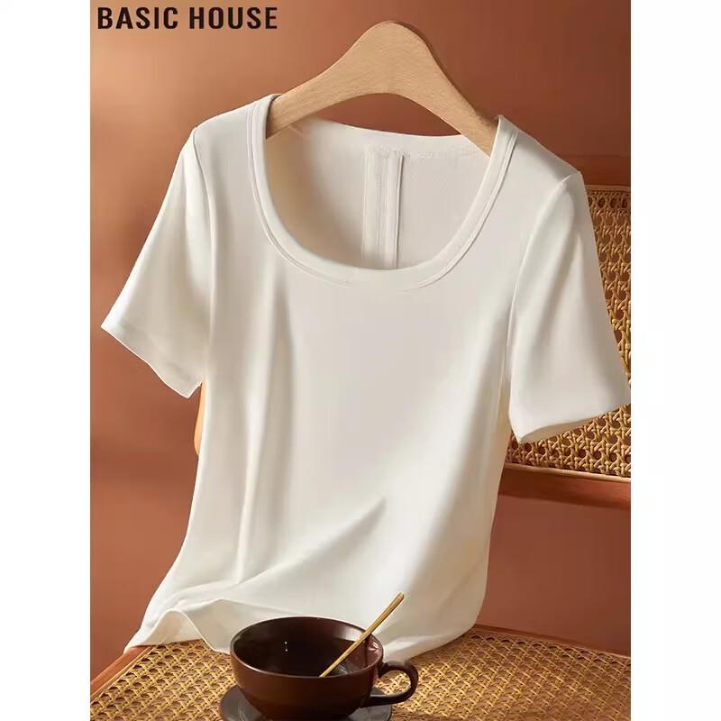 Basic House Women s U-Neck Short Sleeve T-Shirt S