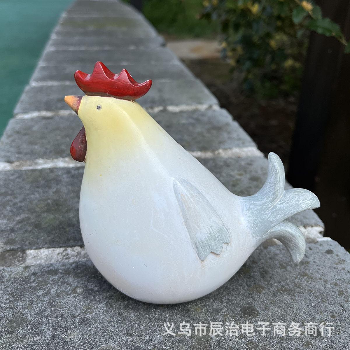 1 cute and cute hen and chicken baby statue, creative resin animal statue suitable for garden and courtyard decoration
