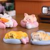 Mini Figurines Sleeping Cat Pig Rabbit Dog Resin Crafts Miniature Landscape Flower Pot Garden Ornaments Home Desktop Decoration