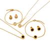 Elegant European Zirconium Titanium Jewelry Set - Necklace, Earrings & Bracelet