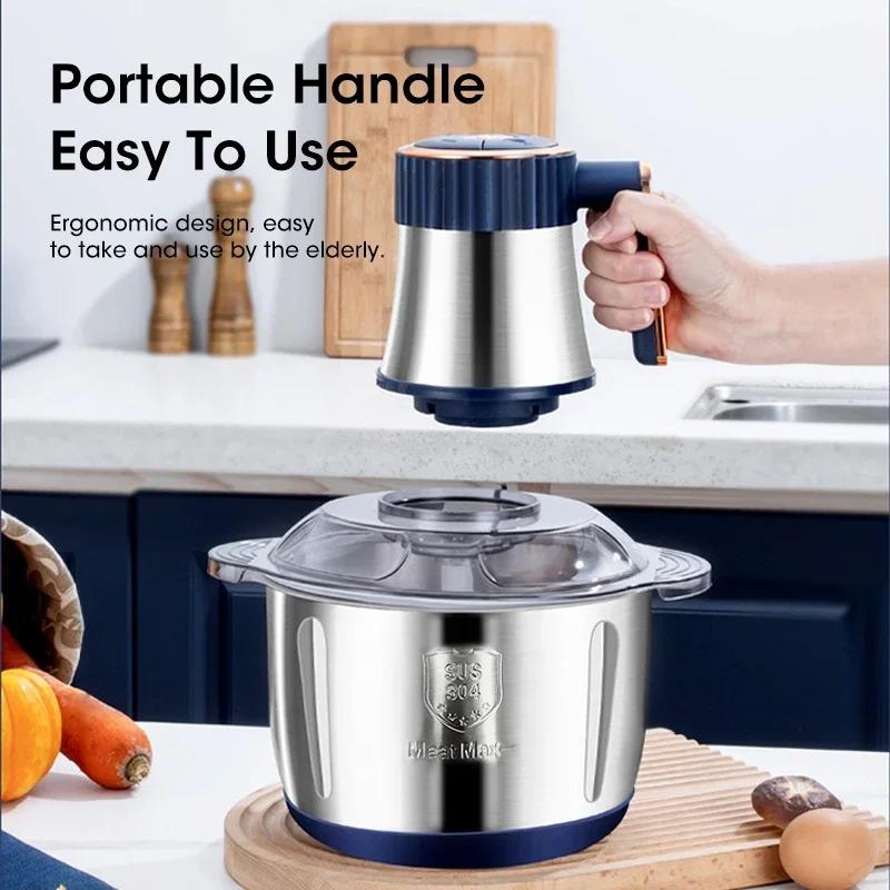 5L Large Capacity Electric Meat Grinder Vegetable Slicer Food Processor Multifunctional for Home Use Baby Food Maker